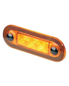 Hella 2XT959510561 Amber LED Oblong Courtesy Lamp (24V DC, Amber Lens - Wide Rim)