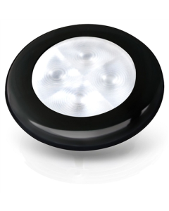 Hella White LED 'Enhanced Brightness' Round Courtesy Lamp - Black Plastic Rim (12V)