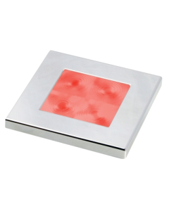Hella 2XT980587271 Red LED Square Courtesy Lamp (12V DC, Chrome Plated Rim)