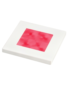 Hella 2XT980588251 Red LED Square Courtesy Lamp (24V DC, White Plastic Rim)