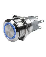 Hella Stainless Steel LED Switches (24V, Blue - Momentary)