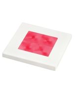 Hella 2XT980588251 Red LED Square Courtesy Lamp (24V DC, White Plastic Rim)