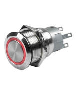 Hella Stainless Steel LED Switches (24V, Red - Momentary)