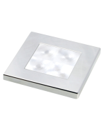 Hella 2XT980581571 White LED Square Courtesy Lamp 24V DC, Chrome Plated Rim