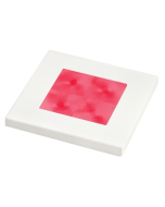 Hella 2XT980588251 Red LED Square Courtesy Lamp (24V DC, White Plastic Rim)